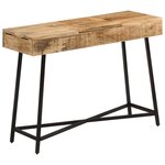 vidaXL Coiffeuse 105x35x75 cm bois de manguier massif brut et fer