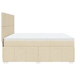 vidaXL Sommier à lattes de lit avec matelas Crème 180x200 cm Tissu