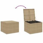 vidaXL Boîte de rangement de jardin mélange beige 291L résine tressée