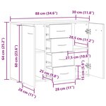 vidaXL Buffet chêne artisanal 88x30x64 cm bois d'ingénierie