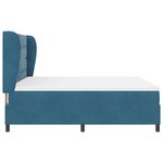 vidaXL Lit à ressorts avec matelas Bleu foncé 200 x 180 cm Velours