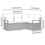 vidaXL Ensemble de Canapés 5 Pièces Noir polyrotin