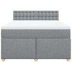 vidaXL Sommier à lattes de lit avec matelas Gris clair 140x190cm Tissu