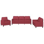 vidaXL Ensemble de canapés 3 Pièces et coussins Rouge bordeaux Similicuir