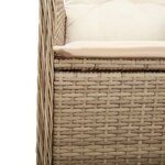 vidaXL Ensemble de bistro de jardin 7 Pièces coussins beige poly rotin