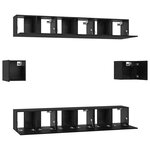 vidaXL Ensemble meuble TV 8 Pièces Chêne noir 60 x 30 x 30 cm
