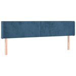 vidaXL Tête de lit avec oreilles Bleu foncé 203x16x78/88 cm Velours
