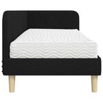 vidaXL Cadre de lit d'angle avec matelas Noir 80 x 200 cm tissu