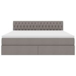 vidaXL Lit avec rangement et matelas Taupe 160 x 200 cm Velours