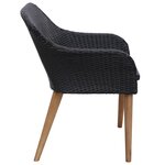 vidaXL Chaises d'extérieur lot de 2 avec coussins Résine tressée Noir