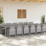 vidaXL Ensemble de salle à manger pour jardin 13 Pièces Gris clair