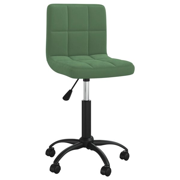 vidaXL Chaise pivotante de bureau Vert foncé Velours