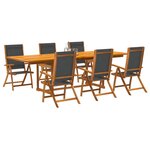 vidaXL Ensemble à manger de jardin 7Pièces bois d'acacia solide textilène