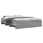 vidaXL Cadre de lit sans matelas sonoma gris 150x200 cm