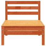 vidaXL Canapé de jardin 3 places repose-pied cire marron bois massif