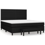 vidaXL Sommier à lattes de lit avec matelas Noir 180x200 cm Tissu