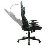 vidaXL Chaise de jeu Noir et vert Cuir artificiel