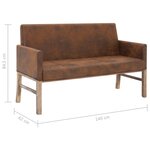 vidaXL Banc avec accoudoir 140 cm Marron Similicuir daim