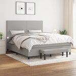 vidaXL Sommier à lattes de lit avec matelas Gris clair 180x200cm Tissu
