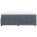 vidaXL Sommier à lattes de lit et matelas Gris foncé 200x200cm Velours