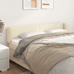 vidaXL Tête de lit avec oreilles Crème 203x23x78/88 cm Similicuir