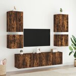 vidaXL Meubles TV muraux 2 Pièces chêne fumé 40 5x30x40cm bois ingénierie
