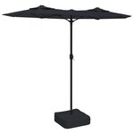 vidaXL Parasol de jardin à double tête noir 316x145 cm