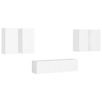 vidaXL Ensemble de meubles TV 6 Pièces Blanc Bois d'ingénierie