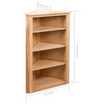 vidaXL Étagère d'angle 59x36x100 cm Bois de chêne massif