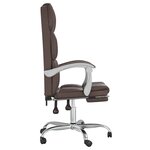Chaise fauteuil siège pivotante de inclinable de bureau informatique étude similicuir brun 02_0024254