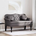 vidaXL Banc Chesterfield Gris 120 5 x 65 x 75 cm Cuir synthétique