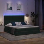 vidaXL Lit avec rangement et LED Vert foncé 180 x 200 cm Velours