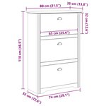 vidaXL Rack à chaussures avec tiroir BODO Marron miel 80 x 35 x 118 cm