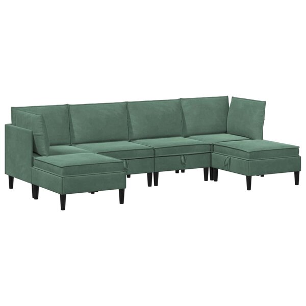 vidaXL Ensemble de meubles pour le salon 6 Pièces Vert Mer Velours