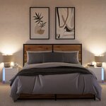 vidaXL Armoires de chevet et lumières LED 2Pièces blanc bois d'ingénierie