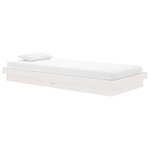 vidaXL Cadre de lit Blanc Bois massif 90x200 cm
