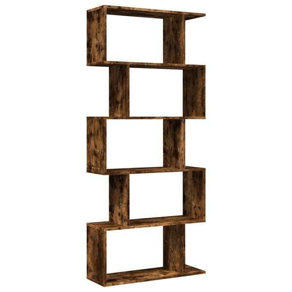vidaXL Étagère séparatrice de pièce à 5 niveaux chêne fumé 70x24x161cm