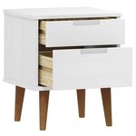 vidaXL Table de chevet MOLDE Blanc 40x35x48 cm Bois de pin massif