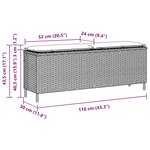 vidaXL Banc de jardin avec coussin beige 110x30x40 5 cm résine tressée