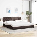vidaXL Lit avec matelas marron foncé 200x200 cm tissu