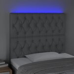 vidaXL Tête de lit à LED Gris clair 100x7x118/128 cm Tissu