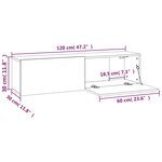 vidaXL Armoire murale TV Chêne fumé 120x30x30 cm Bois d'ingénierie