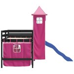 vidaXL Lit mezzanine enfants avec tour sans matelas rose 80x200 cm