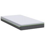vidaXL Matelas Blanc et Gris 100 x 200 cm Ressort ensaché
