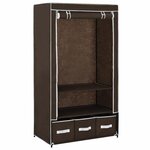vidaXL Garde-robe Marron 87x49x159 cm Tissu