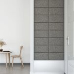 vidaXL Panneaux muraux 12 Pièces Gris clair 60x30 cm Tissu 2 16 m²