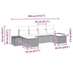 vidaXL Ensemble de canapé de jardin avec coussin 6 Pièces Marron et crème