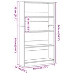 vidaXL Bibliothèque vieux bois 80x24x143 cm bois d'ingénierie