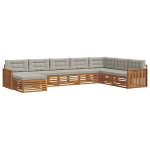 vidaXL Ensemble de canapés d'extérieur 8 pc Gris Naturel et Clair