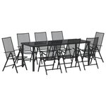 vidaXL Set de salle à manger de jardin 9 pièces en acier anthracite